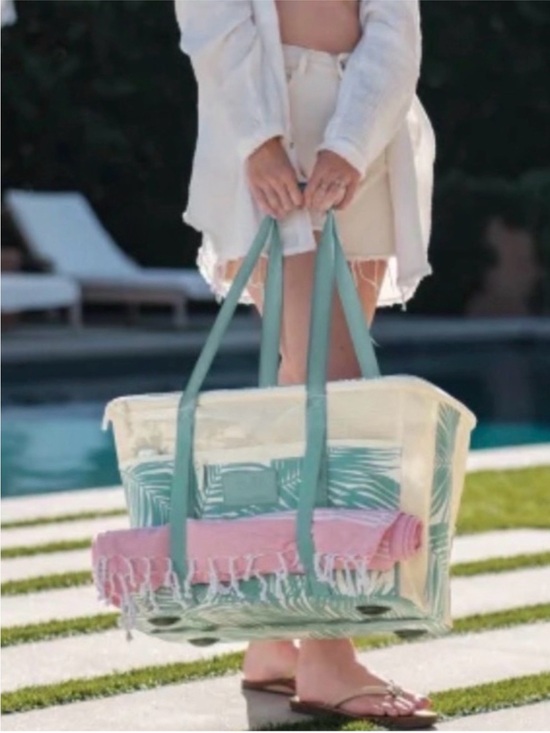 ALOHA Collection Handbags - Aloha Collection, collapsable cream and Turquoise bag